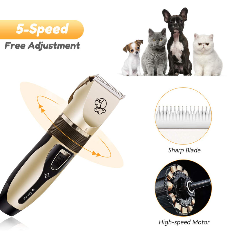 N\A Dog Grooming Clipper Kit USB Rechargeable Dog Shavers with Low Noise Pet Hair Trimmer Set for Dog Cat Pets - PawsPlanet Australia