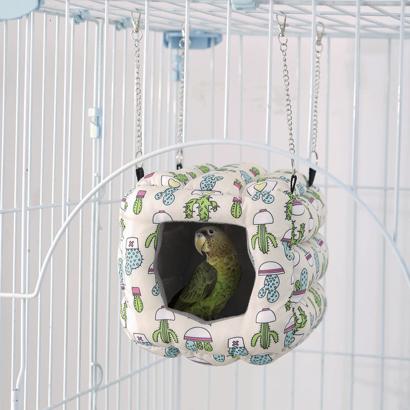 Lifemaison Plush Snuggle Bird Hammock Hanging Snuggle House Bird Parrot Nest Hideaway Winter Warm Bird Nest House Shed Hut Bird Bed Cave Finch Cage for Macaw Budgies Parakeet Cockatiels Cockatoo L Cactus - PawsPlanet Australia