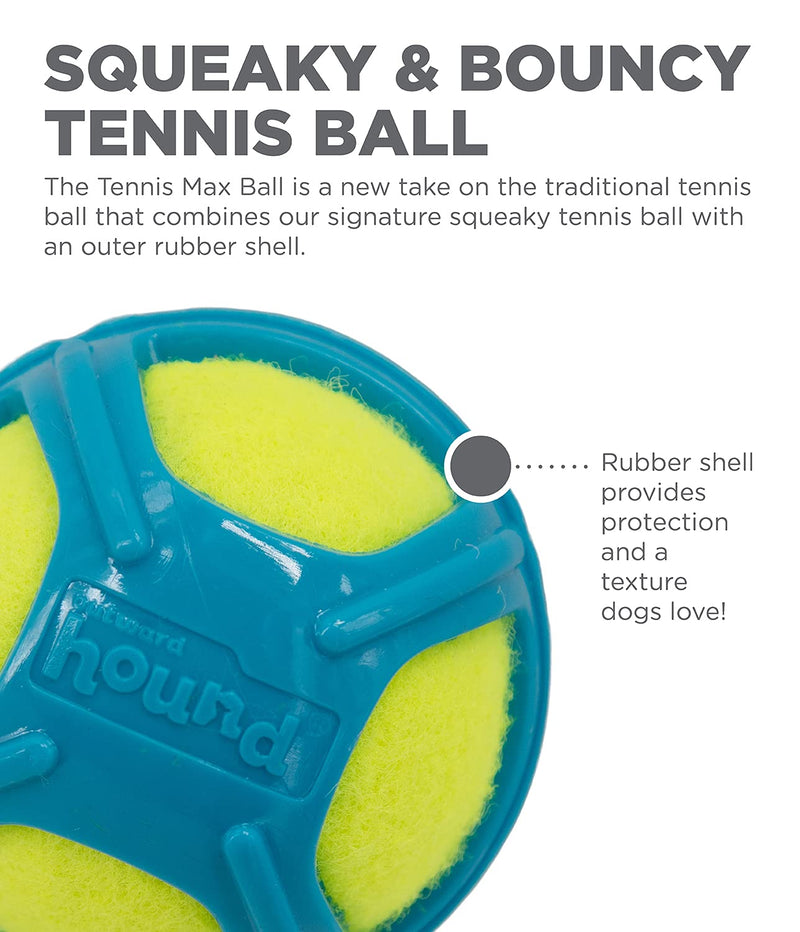 Outward Hound Squeaker Ballz, Tennis Ballz, Tennis Max Balls, Tennis Maze Craze - Squeaking and Fetching Tennis Ball Dog Toys Medium Tennis Max Ball Blue - PawsPlanet Australia