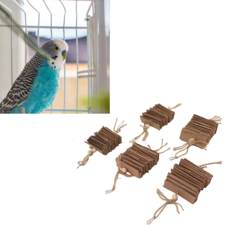 5Pcs Parrot Bird Chewing Toys, Bite Resistance Parrot Tearing Toy, Parrot Cage Hanging Toy for Small and Medium Sized Birds, Parakeets, Cockatiels, African Grey Parrot, (Stainless Steel Color) Stainless Steel Color - PawsPlanet Australia