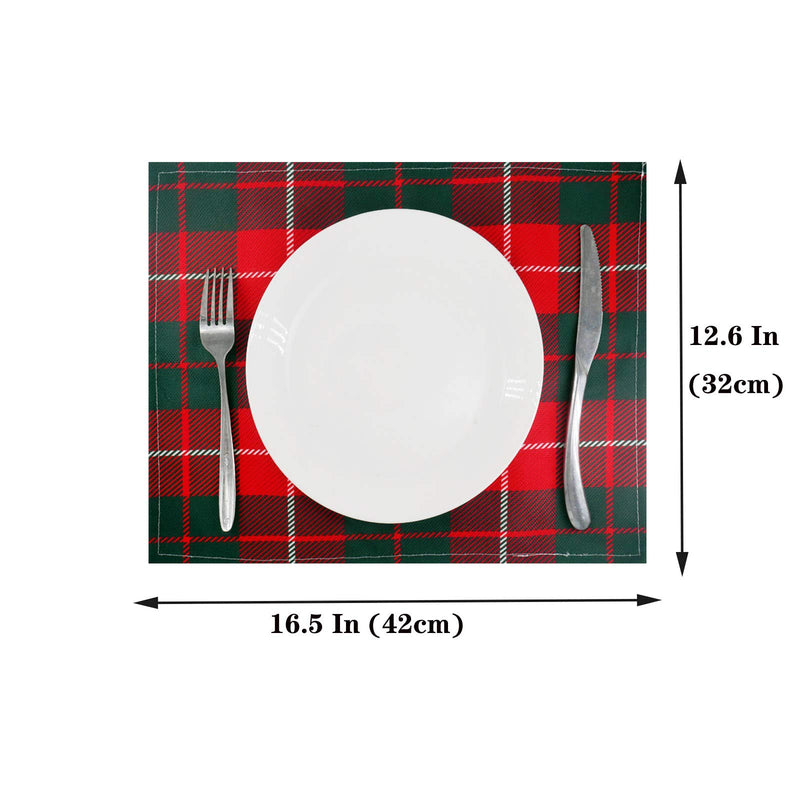 MOCSONE Placemats, Red Buffalo Set of 4 Heat-Resistant | Waterproof Washable Woven Table Mats for Kitchen, Coffee Room, Holiday Parties and Christmas Dinning Decoration - PawsPlanet Australia