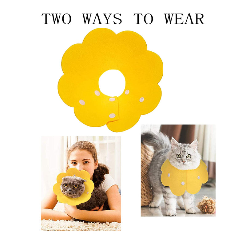 Cat Recovery Collar Soft Cone for Cat’s Head Wound Healing Protective Cone After Surgery Elizabethan Collars for Pets Kitten and Small Dogs yellow+orange --Small - PawsPlanet Australia