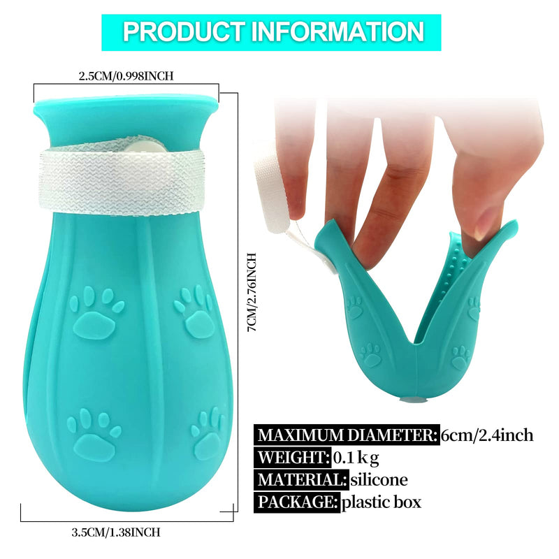 LLMSIX Pack of 4 claw protection for cats, cat shoes, adjustable cat paw protection, silicone anti-scratch boots, cat shoes for cats and small dogs, bathing, manicure, grooming (blue) - PawsPlanet Australia