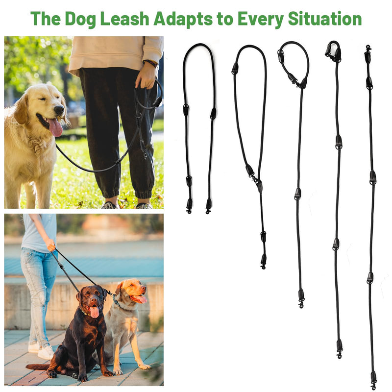 Adjustable dog leash, shoulder leash & double leash perfect for large dogs, black, 2.3M - PawsPlanet Australia