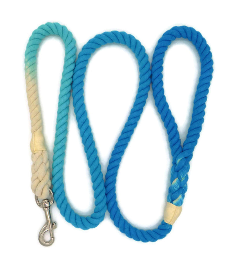 [Australia] - Sier 5ft Ombre Rope Dog Leash Braided Cotton Heavy Duty Strong Durable Multi-Colored Turquoise 