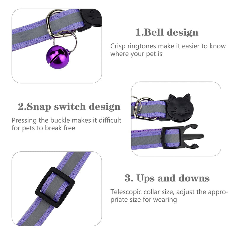 DESON Pack of 12 Reflective Cat Collars with Safety Clasp with Bell Cat Collar for Cats and Small Dogs Beautiful cat collars - PawsPlanet Australia