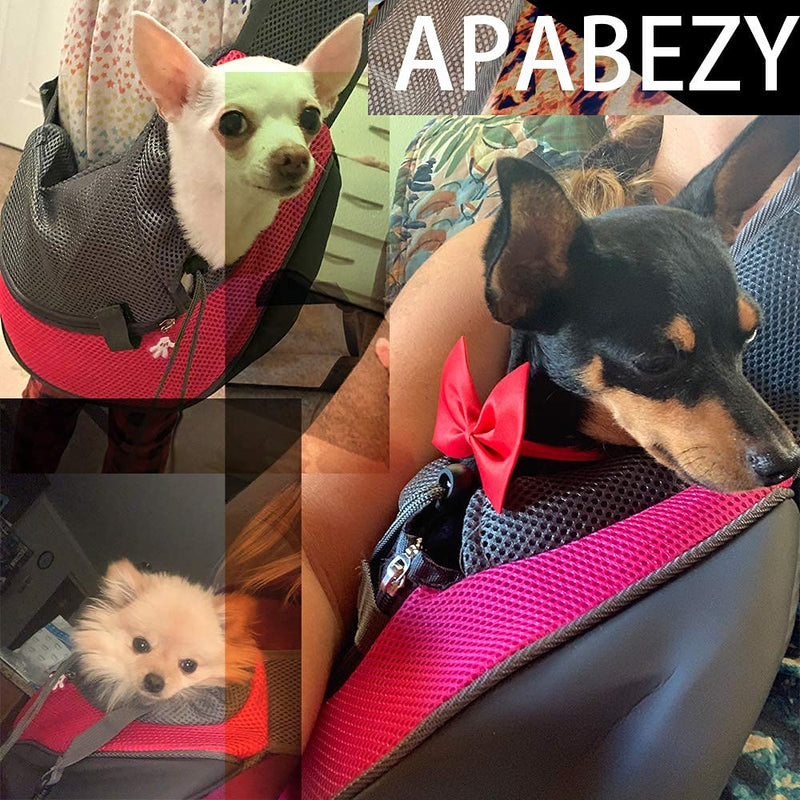 APABEZY Pet Sling Carrier for Small Dogs Cats Pet Carrier Breathable Mesh Travel Safe Bag up to 5 lbs Gift S(up to 5 lbs) Black - PawsPlanet Australia