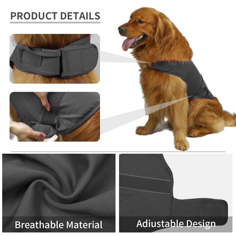 cattamao Comfort Dog Anxiety Relief Coat, Dog Anxiety Calming Vest Wrap for Thunderstorm,Travel,Fireworks,Vet Visits,Separation XS Small Medium Large XL Dog X-Small (Pack of 1) Gray - PawsPlanet Australia