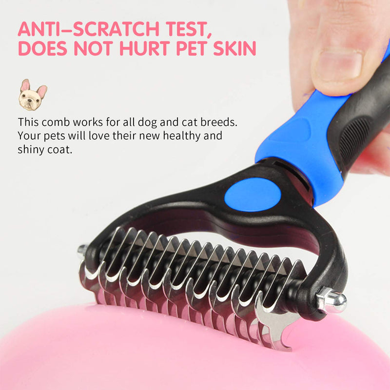 Hotype dog brush and cat brush, 2-in-1 undercoat comb removes undercoat tangles, undercoat brush, animal care brush, fur care comb, for long-hair/short-hair breeds, dogs/cats - PawsPlanet Australia