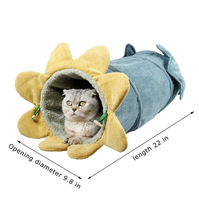 Funny Day Collapsible Comfortable Cat Tunnel Tube-Cat Toy Tube Can Double as a Soft Cat Bed blue-2 - PawsPlanet Australia