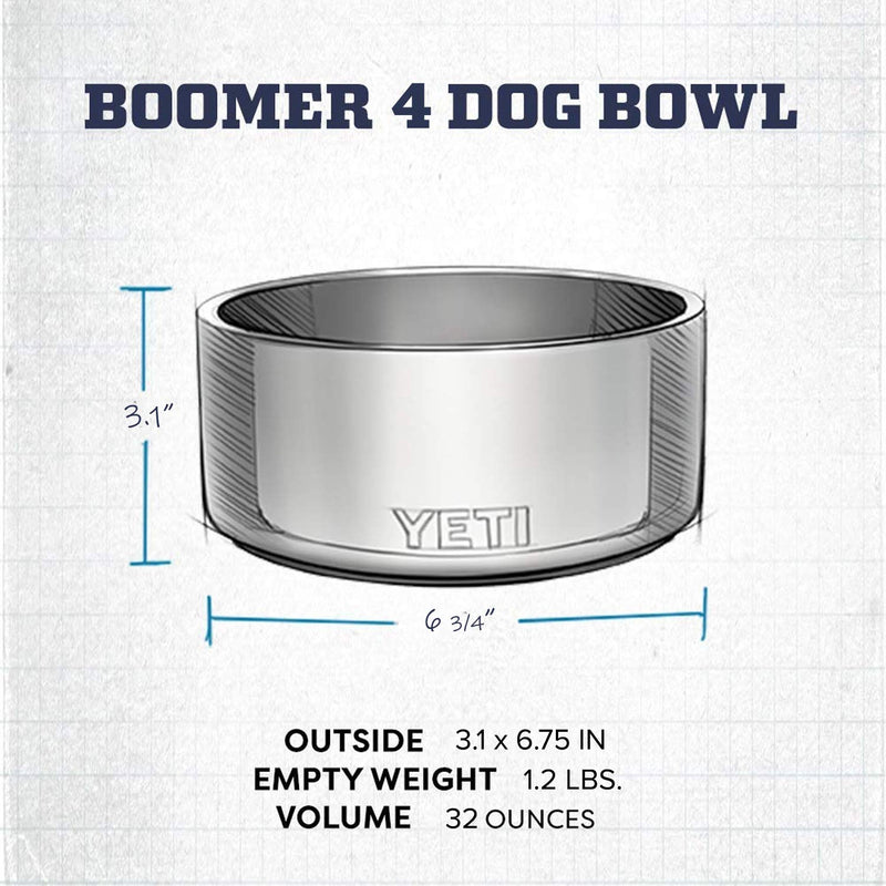 [Australia] - YETI Boomer 4 Stainless Steel, Non-Slip Dog Bowl, Holds 32 Ounces Black 