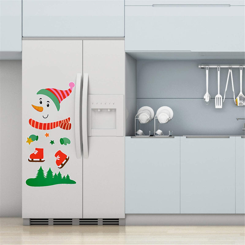 Christmas Snowman Refrigerator Decorations Large Christmas Holiday Refrigerator Magnets Stickers for Fridge, Metal Door, Garage, Office Cabinets (red) Red - PawsPlanet Australia