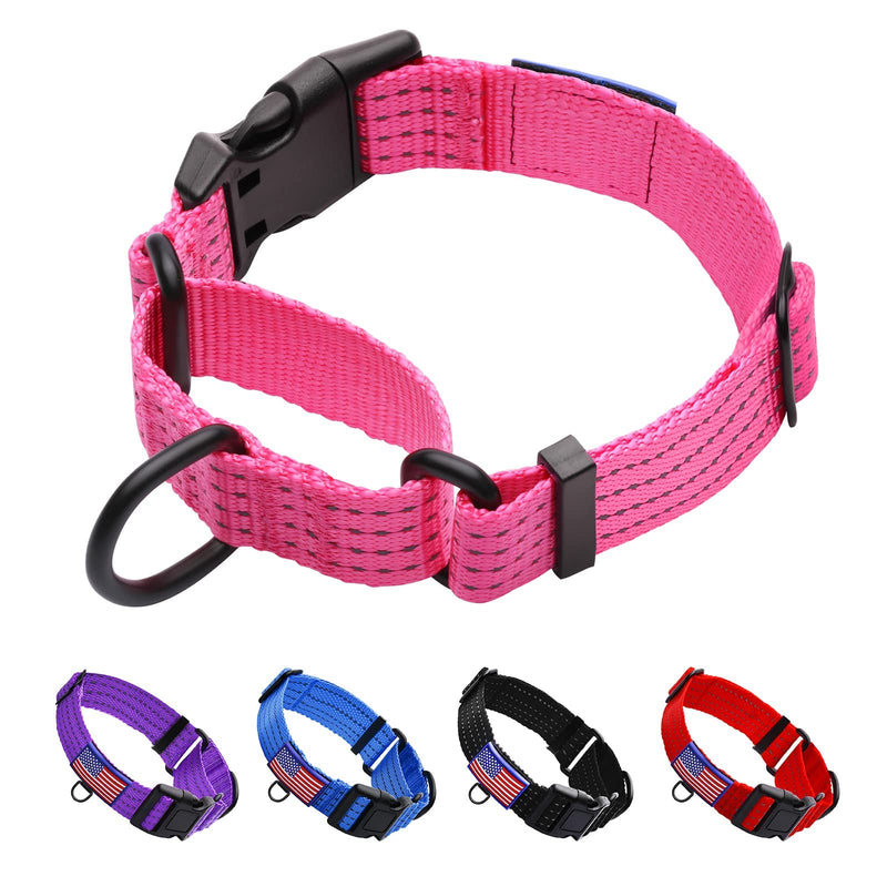 LUCKYDC Martingale Collar for Training Dogs. Adjustable Reflective Collars with Buckle-USA Flag- NO Pull-Prevents Slipping Out, for Medium Large XL Dogs. Helps with Strong pullers(L, Blue) Purple - PawsPlanet Australia