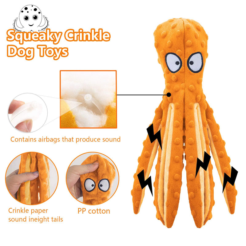 Nlager 2Pcs Dog Squeak Toys, 2-in-1 Interactive Toys for Chewers, Octopus Duck Design Durable Squeaky Animal Chew Toys Interactive Squeaker for Small/Medium/Large Dogs - PawsPlanet Australia