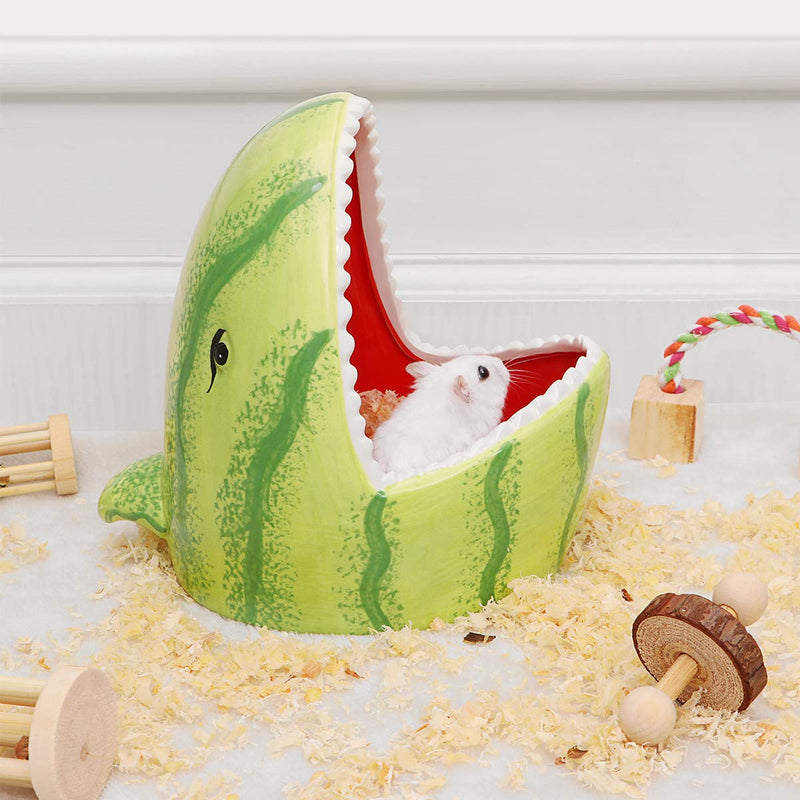 [Australia] - POPETPOP Small Animal House Ceramic Hamster Hideout Small Animal Nest Habitat for Hamsters Gerbils Rats 