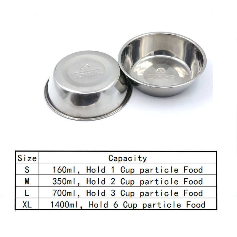 SUPER DESIGN 4 Piece Replacement Stainless Steel Bowls for Pet Feeding Station, for Dogs and Cats, 2 Cup - PawsPlanet Australia