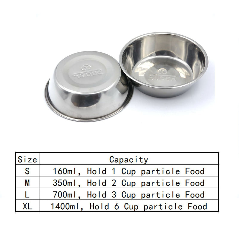 [Australia] - Super Design Two Piece Replacement Stainless Steel Bowls for Pet Feeding Station, for Dogs and Cats 1 Cup 2 Pack 