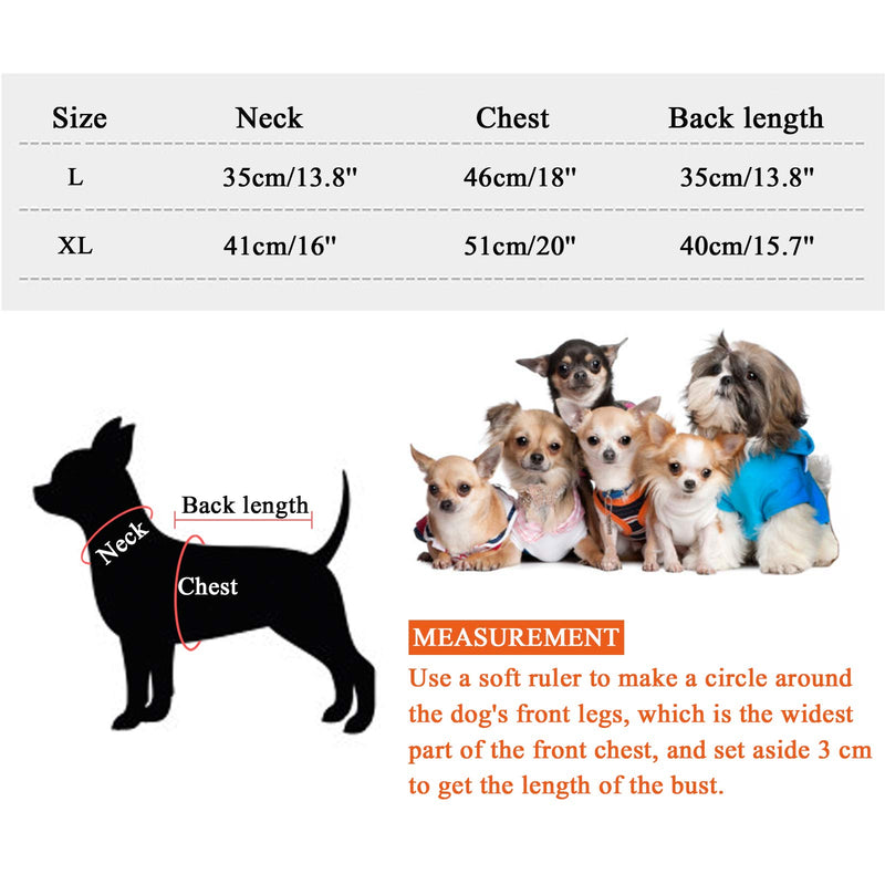 TVMALL Fashion Dog Hoodies Clothes Puppy Colorful Reflective Safeguard Jacket Winter Warm Dog Coat Windbreaker Windproof and waterproof Dog Raincoat Cold Weather Pet Apparel Small Dog Sweatshirts L - PawsPlanet Australia