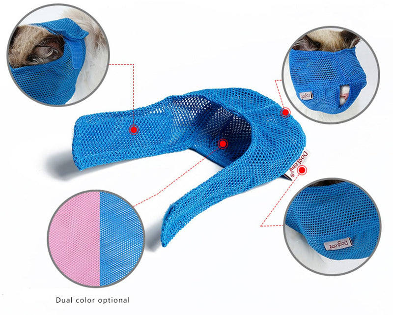 [Australia] - ZOOPOLR Cat Muzzles - Breathable Mesh Muzzles Prevent Cats from Biting and Chewing - Anti Bite Anti Meow BLUE-L 