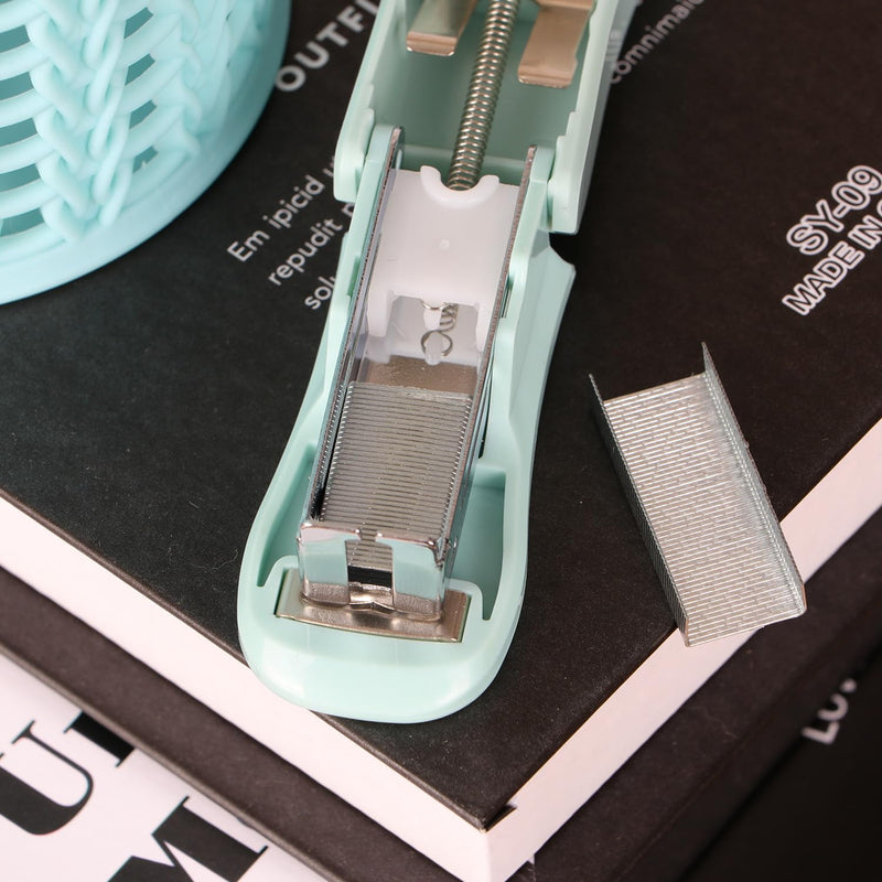 Stapler Small Portable Stapler with 400 Staples Stapler Effortless Office Stapler 2-25 Sheet Capacity Mini Stapler for School Home or Office for Organizing Files (Bliau) - PawsPlanet Australia