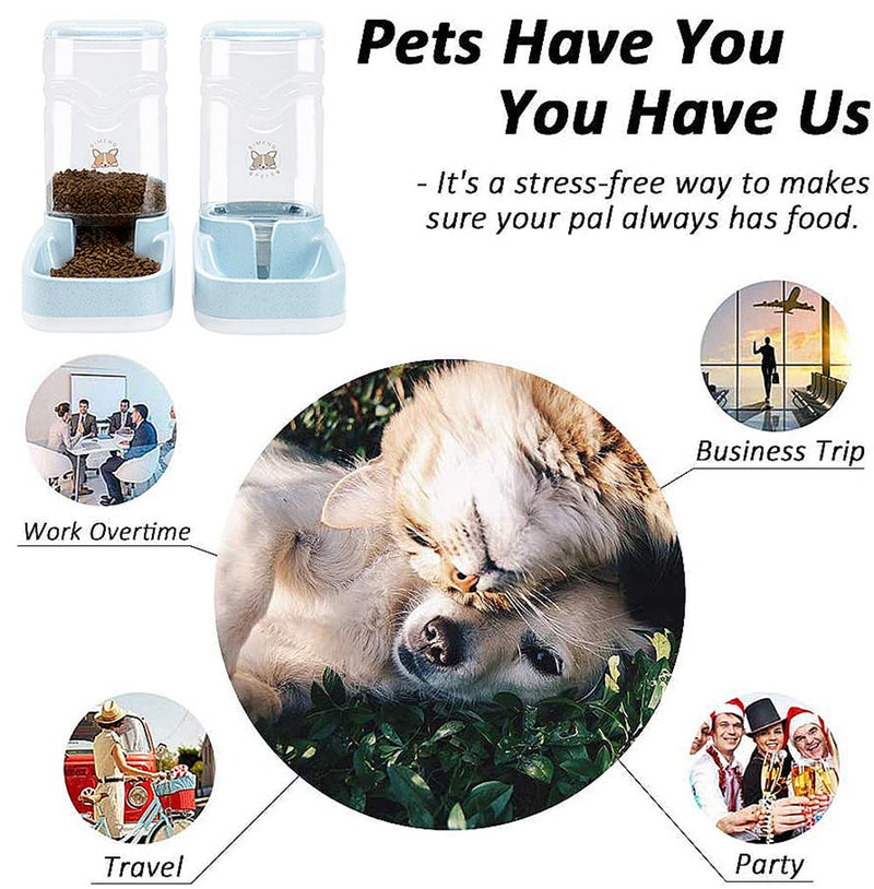 Pet Water Feeder Dispenser, Automatic Pet Waterer,Dog Cat Water Food Combo,Pet Water Dispenser Station,Automatic Gravity Water Drinking Fountain Bottle Bowl Dish Stand 1 Gal (3.8L Feeder Foundation) 3.8L feeder foundation - PawsPlanet Australia