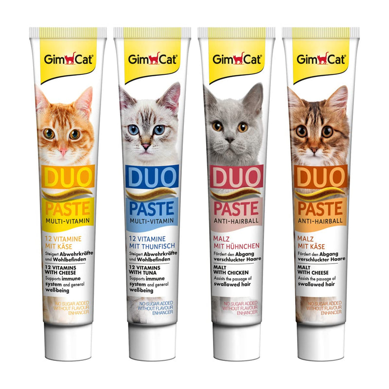 GimCat Duo Paste Multi-Vitamin and Tuna - Valuable vitamins increase immunity and well-being - 1 tube (1 x 50 g) 12 vitamins and tuna - PawsPlanet Australia