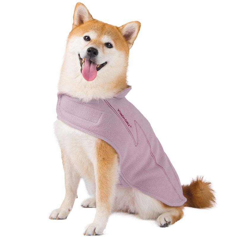 VIVAGLORY Dog Coat Fleece Jacket Vest for Small Medium Large Dogs Puppy Windproof Warm Clothes for Cold Weather, Pink, M M(Chest:56-68m) - PawsPlanet Australia