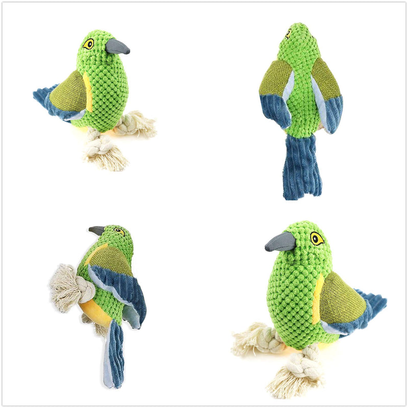 AODENER Plush Toy for Cat and Dog Squeaky Toy- Teeth Cleaning Chew Rope Green Magpie for Small Medium Dogs Plush Bird Toy Dog Chew Biting Toy Plush Cute Pet Toys - PawsPlanet Australia