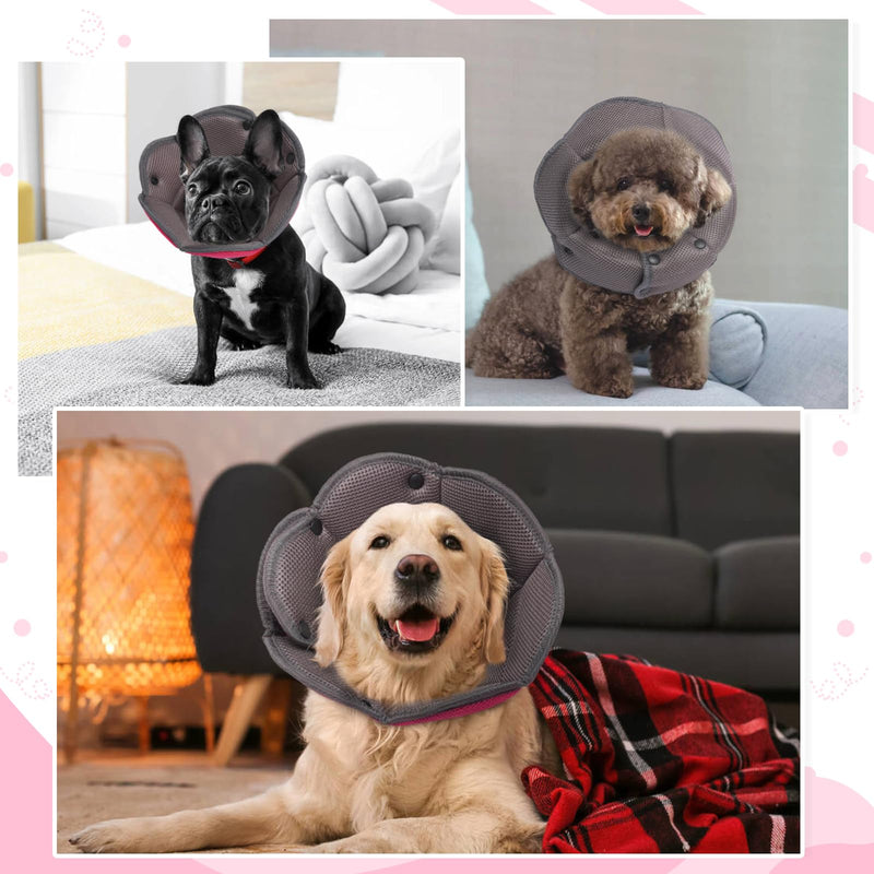 Neck Brace for Dogs, Cat Neck Brace, Protective Dog Collar, Breathable Dog Collar for Small, Medium and Large Dogs, Adjustable Dog Recovery Collar After Surgery - Rose Red SS (Neck: 24-30cm/9.4-11.8in) - PawsPlanet Australia
