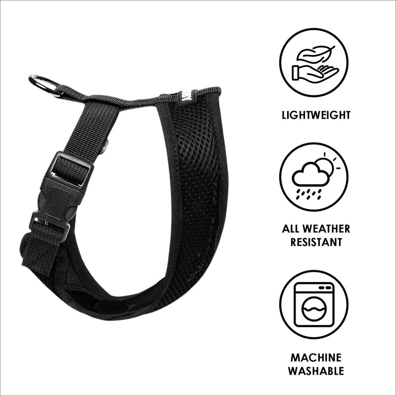 Gooby Comfort X Head in Harness - No Pull Small Dog Harness with Patented Choke-Free X Frame - Perfect on The Go Dog Harness for Medium Dogs No Pull or Small Dogs for Indoor and Outdoor Use Small (5-9 lbs) Black - PawsPlanet Australia