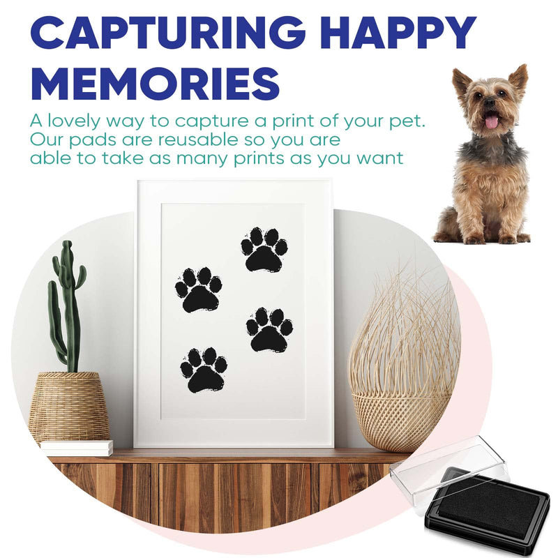 Cat and Dog Pet Paw Print Kit No Mess Safe Paw Print Ink Pad for Puppy Animal Memorial Gifts Pet Friendly, Black Ink - PawsPlanet Australia