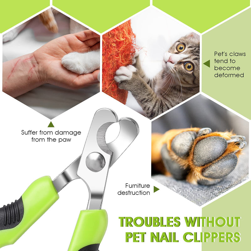 TIESOME Pet Nail Clippers, Professional Pet Trimmer with Guard Bar and Safety Lock Dog Claw Trimmer for Dogs and Cats Paw Care (Green+Black) - PawsPlanet Australia