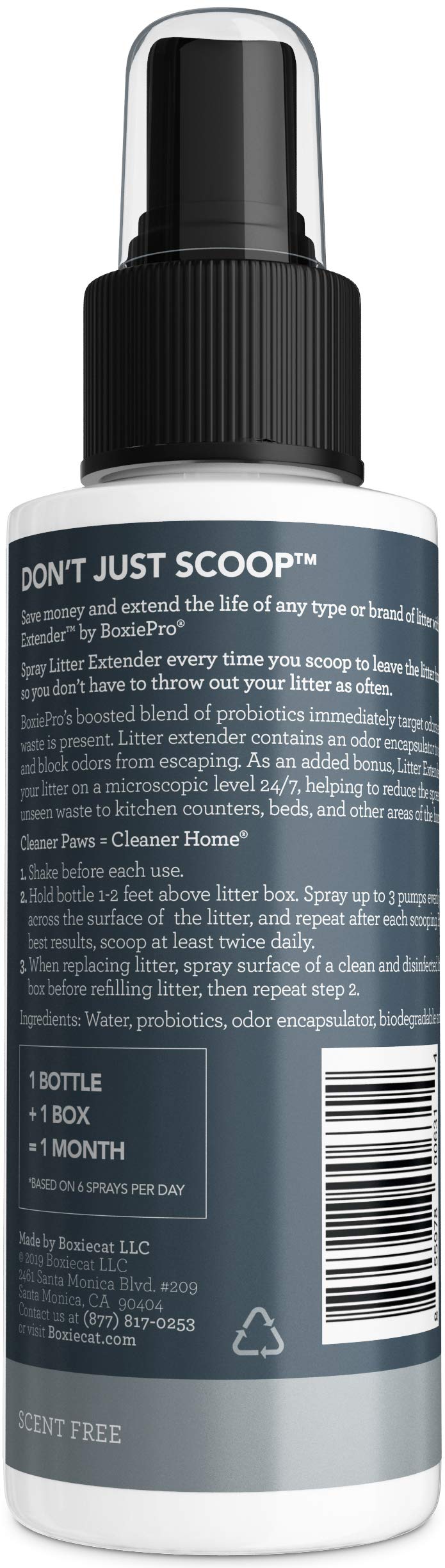 BoxiePro Scoop & Spray Litter Extender – Save Money & Extend the Life of Litter – Cleans Your Litter - Best Litter Box Odor Eliminator & Deodorizer – Natural Scent Free Odor Control 4 oz - PawsPlanet Australia