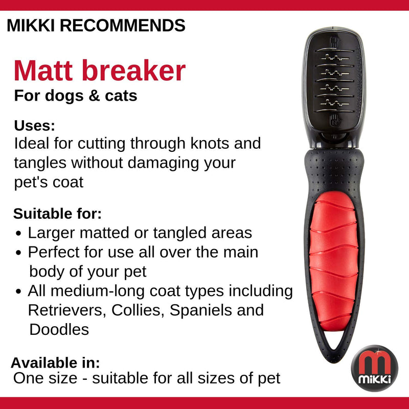 Mikki Dog, Cat Matt Breaker Rake - Matt and Tangle Remover - De-Matting Comb Tool for Pets - PawsPlanet Australia