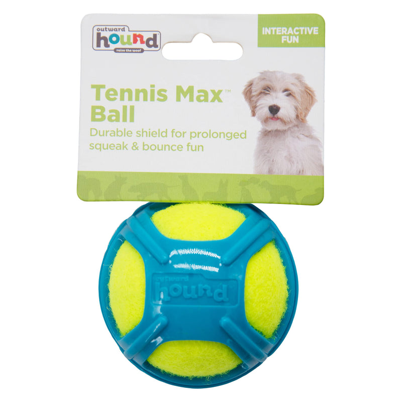 Outward Hound Squeaker Ballz, Tennis Ballz, Tennis Max Balls, Tennis Maze Craze - Squeaking and Fetching Tennis Ball Dog Toys Medium Tennis Max Ball Blue - PawsPlanet Australia