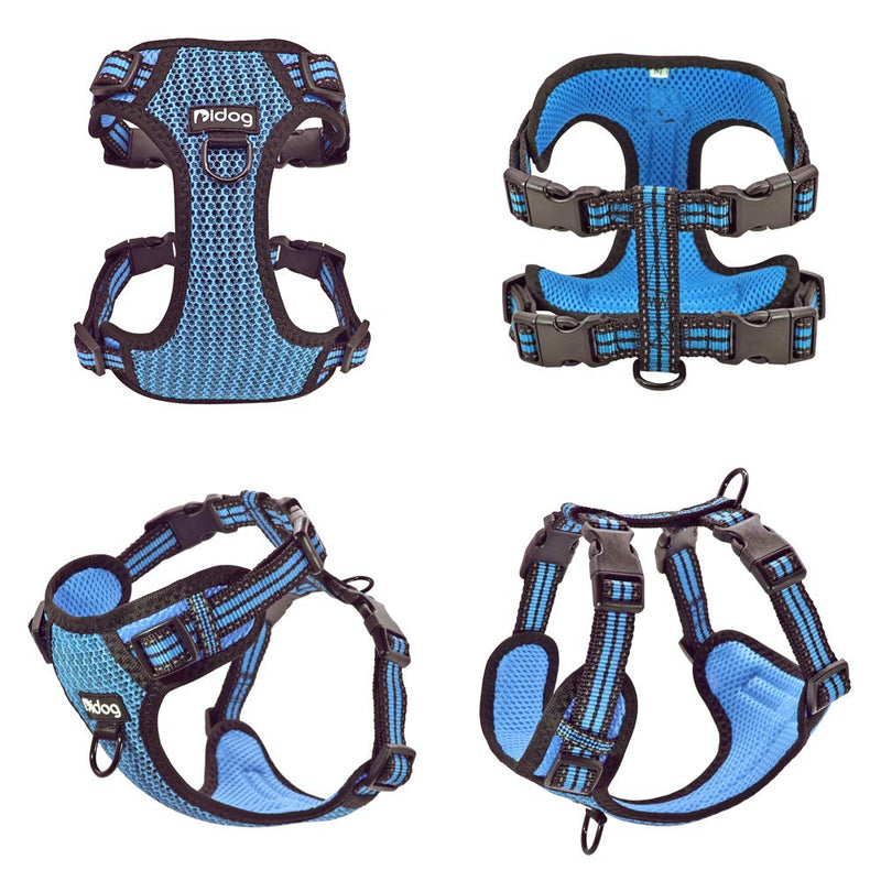 [Australia] - Didog No Pull Dog Vest Harness,Step-in Dog Harness with Soft Breathable Air Mesh,Reflective Escape Proof Harness for Walking Small Medium Dogs Chest:15.5-19" Blue 