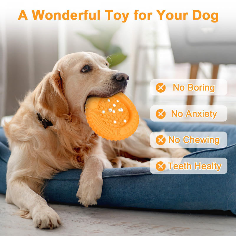 PcEoTllar Dog Toy Indestructible for Aggressive Chewing, Chew Toy Robust Dog Toy for Medium Large Dogs - Multifunctional Natural Rubber Interactive Chew Toy, Orange - PawsPlanet Australia