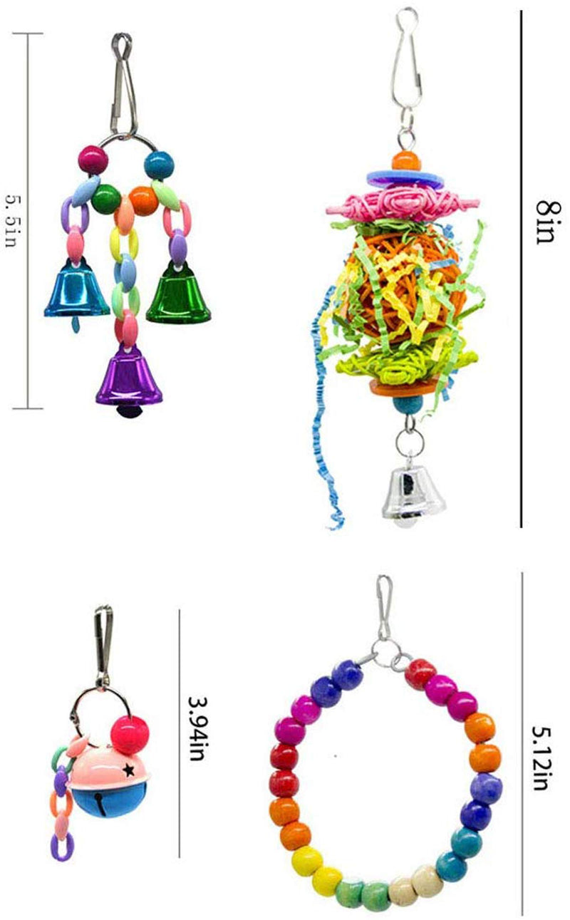 [Australia] - SONYANG 10 Pcs Bird Swing Chewing Toys Bird Perches Bird Toys Parrots Mirrors for Love Birds Budgie Macaws Cockatiels Parakeets African Grey Parrot Finches Lorikeets and Other Large Medium Small Birds 