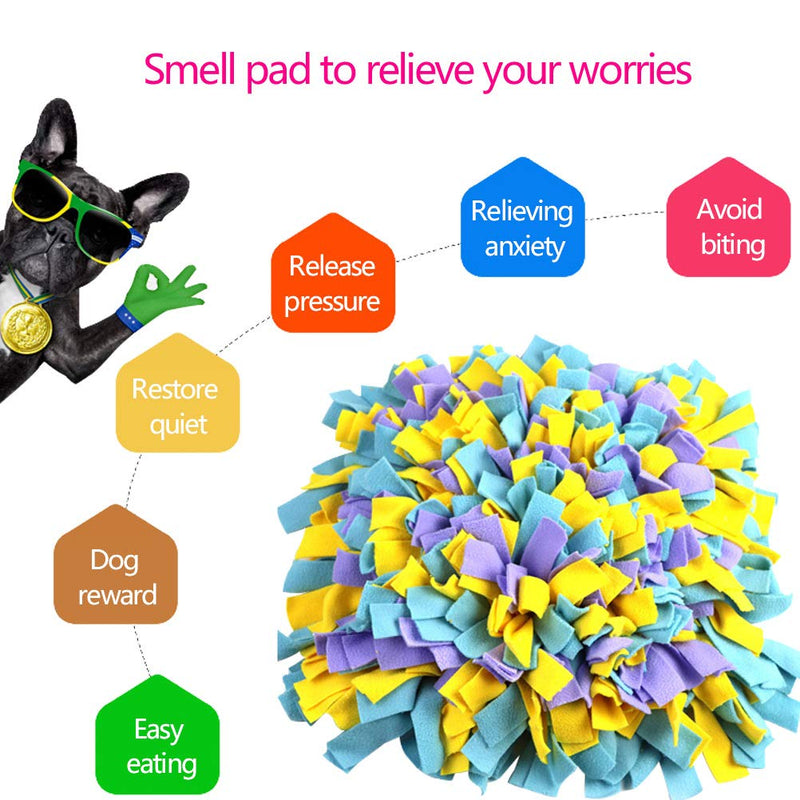 DODUOS Dog Snuffle Mat Pet Feeding Mat Foraging Skills Pet Nose Work Smell Snuffle Mat, Puppy treats Feeder Mat Puzzle toys, Dog Sniffing Training Pad Blanket Dog Treat Dispenser, 45 x 45cm - PawsPlanet Australia