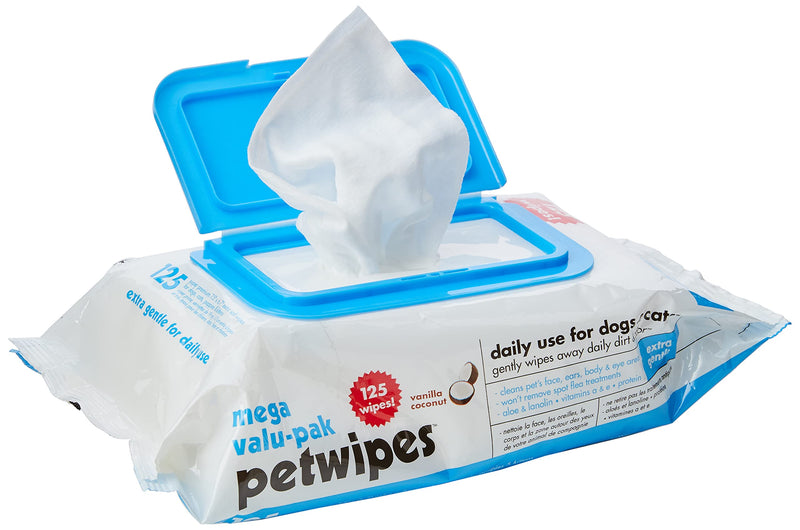 Petkin Mega Valu Pet Wipes, Pack of 125 1 - PawsPlanet Australia