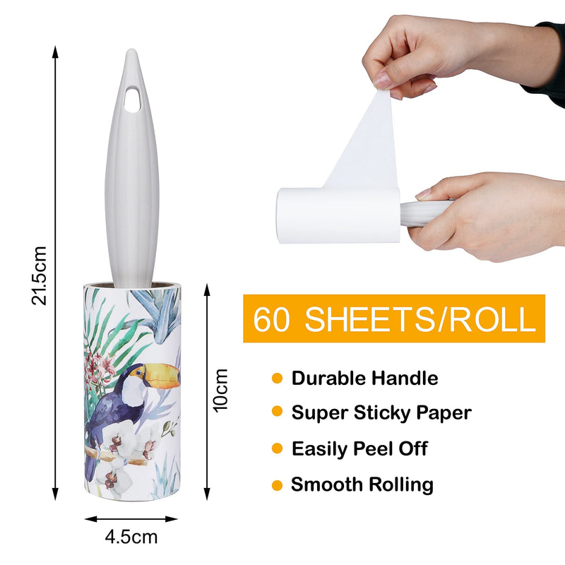 AVOS-DEALS-GLOBAL - Lint Roller Pet Hair Remover and Refill Set - 2 Handles & 6 x 60-Sheet Rolls - Removes Fluff, Pet Hair, Dust from Clothes, Upholstery and Carpet (360 Total Sheets) - PawsPlanet Australia