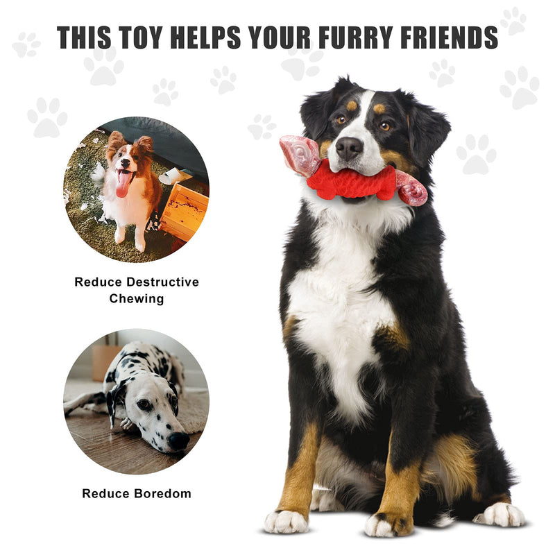 Dog Chew Toys for Aggressive Chewers, Indestructible Nylon Dog Toys, Tough Durable Dog Toys for Medium Large Dogs (Red Lizard).… - PawsPlanet Australia