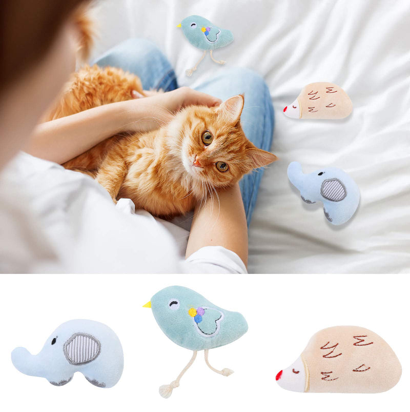 Greyoe Catnip Toys for Cats 6pcs Interactive Plush Cat Toys Animal Shape Catnip Chew Toy Cat Entertaining Toys Set Soft Plush Cat Pillow for Cat Kitten Teeth Cleaning Playing Chewing - PawsPlanet Australia