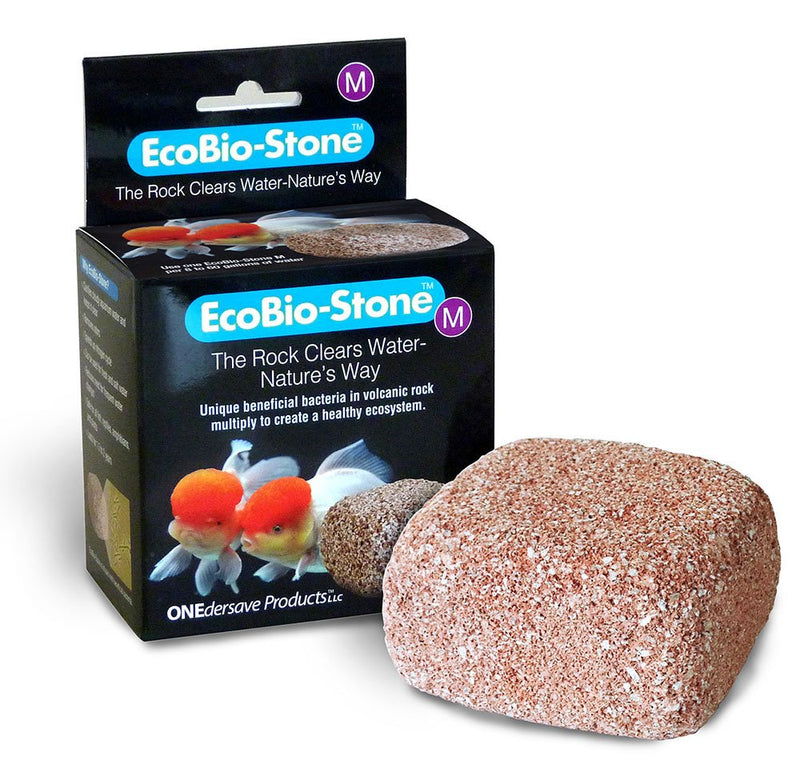 EcoBio-Block Stone for Aquariums, Medium - Natural Water Clarifier and Odor Remover, Treats 15 to 40 Gallons - PawsPlanet Australia
