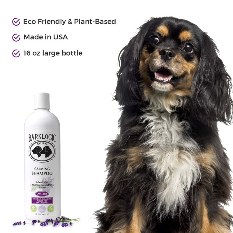 [Australia] - BarkLogic Calming Lavender Dog Shampoo and Conditioner Set | 16 oz with Essential Oils, Hypoallergenic, Plant-Based Gentle Formula for Sensitive Skin 