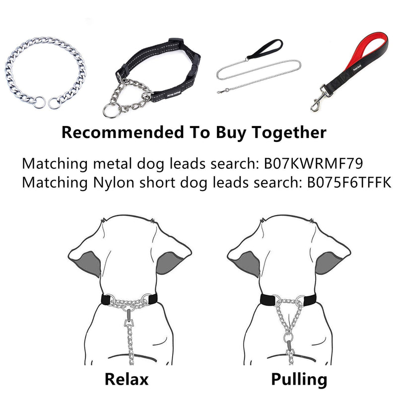 PETTOM Short Dog Lead with Soft Pad, Traffic Dog Lead Close Control, Short Leads for Dogs en Nylon Pet Walking Handle Leads- Black L-18.1Inch - PawsPlanet Australia