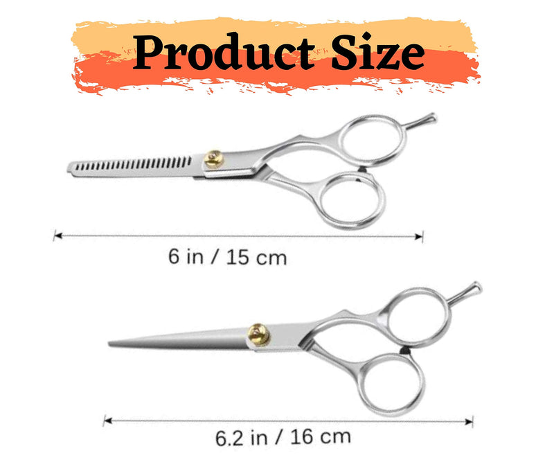 Professional Non-Professional Hair Scissors Cutting Thinning Shears Stainless Steel Salon Barber Pet Dog Cat Hairdressing| Grooming Styling Pet Supplies (Regular Cutting + Thinning Scissors Set) Regular Cutting + Thinning Scissors Set - PawsPlanet Australia