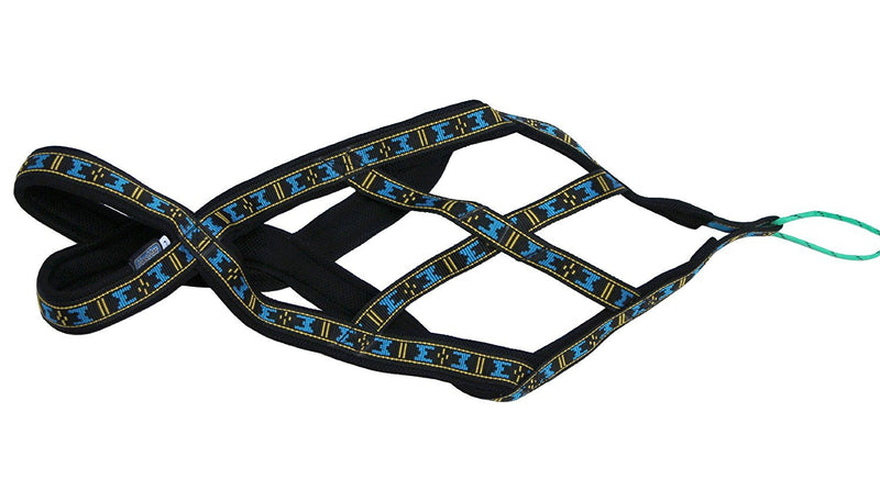 [Australia] - Weight Pulling Sledding Dog Harness X-Back Style Black Large, 21" Neck Circumference 