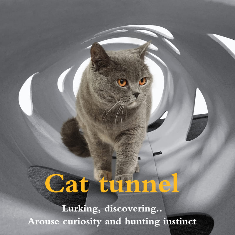 Cat toys and scratching mat, cat felt tunnel, play tunnel and lying mat for sleeping area, for intelligent play with your big cat and kitten - PawsPlanet Australia