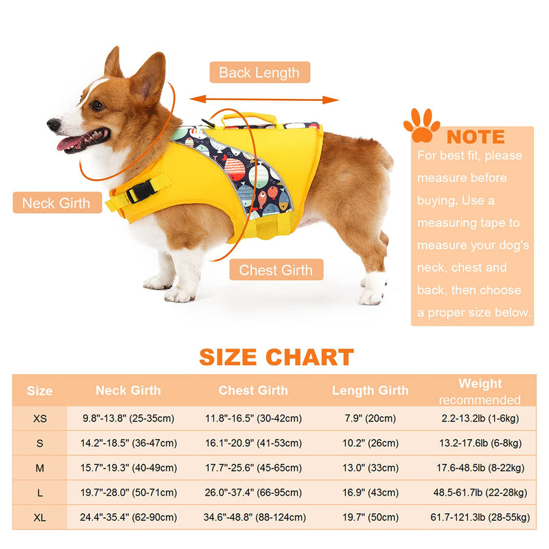 SNOGON Dog Life Jacket Dog Safety Vest with Superior Buoyancy and Rescue Handle for Small Medium Large Dogs Swimming Boating X-Small - PawsPlanet Australia